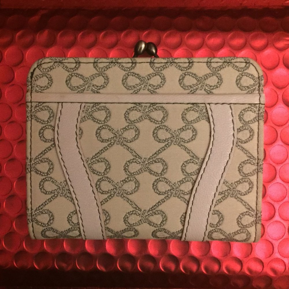 RETRO Anya Hindmarch SIGNATURE MONOGRAM Clutch Wallet (Alabaster)